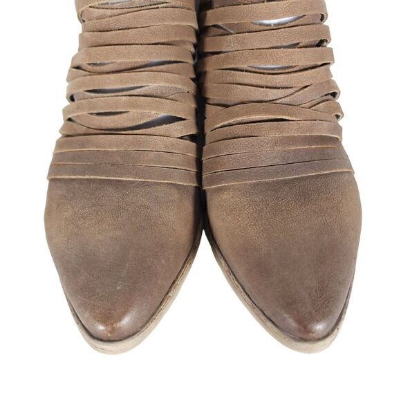 FREE PEOPLE Women's Lost Valley EU38 US7,5 Leather Cutout Booties Shoes - Picture 5 of 16